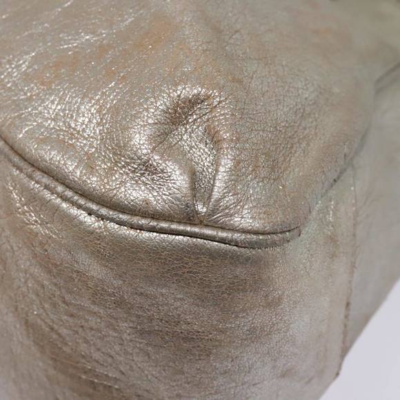 CELINE Hand Bag Leather 2way Silver Auth 91848 - Picture 11 of 16